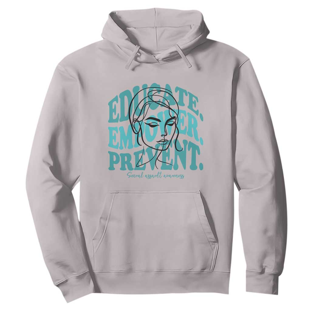 Sexual Assault Awareness Prevention Hoodie Educate Empower Prevent Women's Right TS14 Ice Gray Print Your Wear