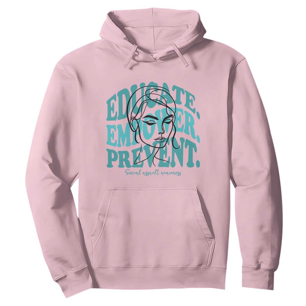 Sexual Assault Awareness Prevention Hoodie Educate Empower Prevent Women's Right TS14 Light Pink Print Your Wear