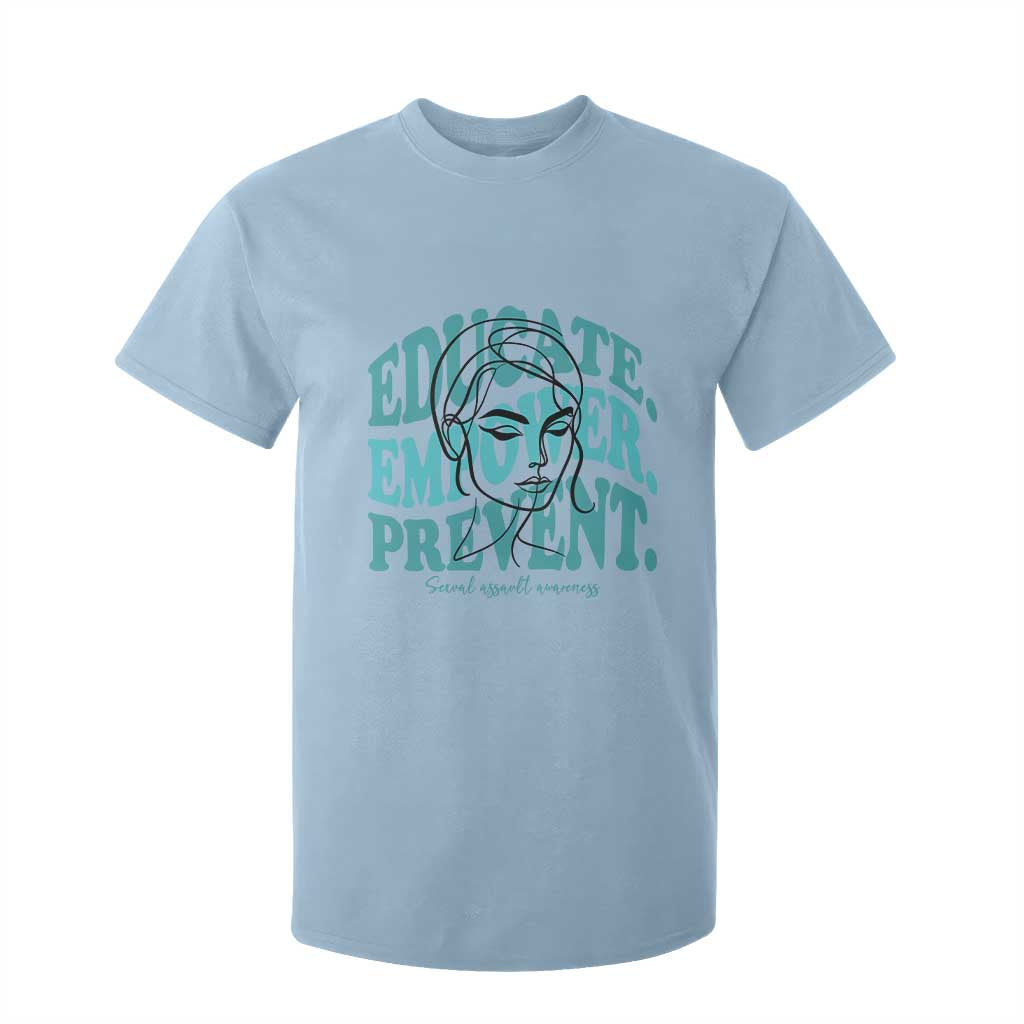 Sexual Assault Awareness Prevention T Shirt For Kid Educate Empower Prevent Women's Right TS14 Light Blue Print Your Wear