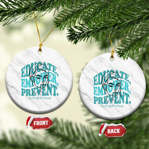 Sexual Assault Awareness Prevention Ceramic Ornament Educate Empower Prevent Women's Right TS14 1pc White Marble Print Your Wear