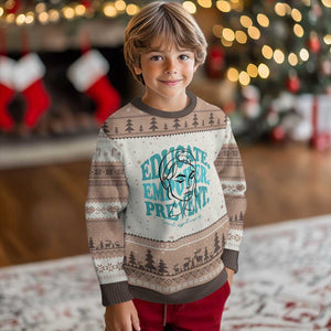 Sexual Assault Awareness Prevention Ugly Christmas Sweater Educate Empower Prevent Women's Right TS14 Mocha Mousse Print Your Wear
