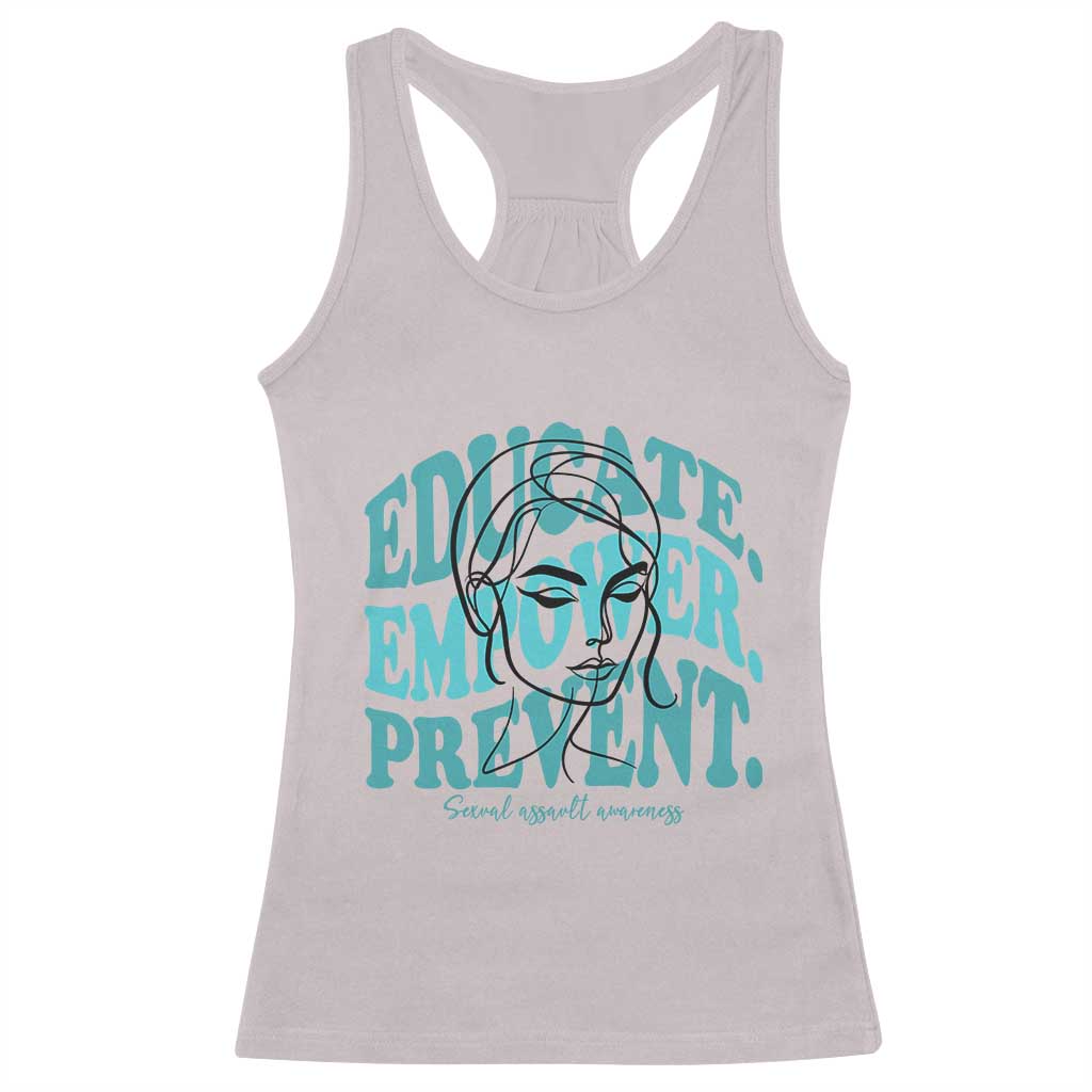Sexual Assault Awareness Prevention Racerback Tank Top Educate Empower Prevent Women's Right TS14 Ice Gray Print Your Wear