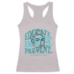Sexual Assault Awareness Prevention Racerback Tank Top Educate Empower Prevent Women's Right TS14 Ice Gray Print Your Wear