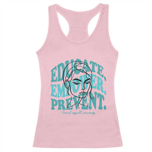 Sexual Assault Awareness Prevention Racerback Tank Top Educate Empower Prevent Women's Right TS14 Light Pink Print Your Wear