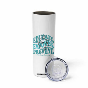 Sexual Assault Awareness Prevention Skinny Tumbler Educate Empower Prevent Women's Right TS14 Print Your Wear