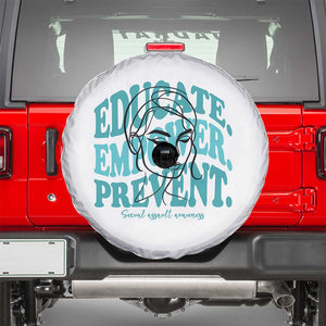 Sexual Assault Awareness Prevention Spare Tire Cover Educate Empower Prevent Women's Right TS14 White Print Your Wear