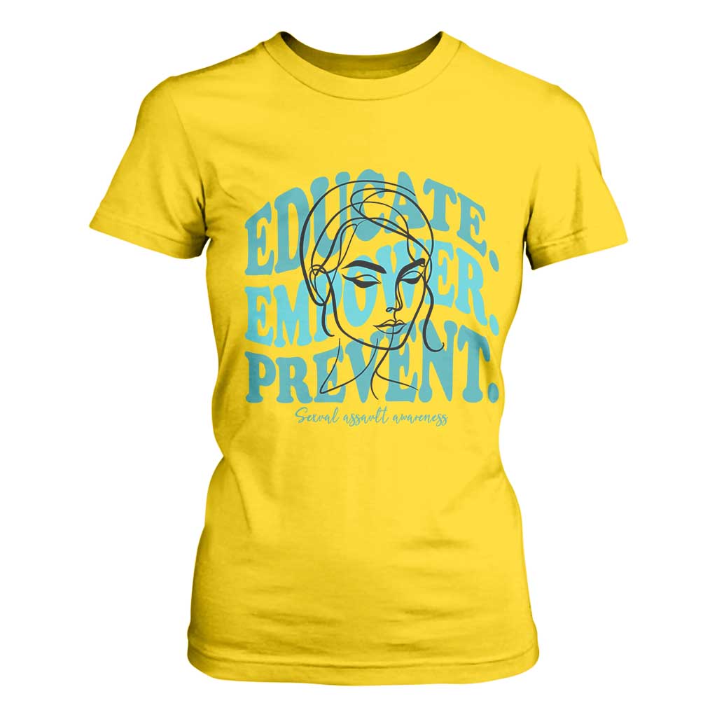 Sexual Assault Awareness Prevention T Shirt For Women Educate Empower Prevent Women's Right TS14 Daisy Print Your Wear