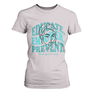 Sexual Assault Awareness Prevention T Shirt For Women Educate Empower Prevent Women's Right TS14 Ice Gray Print Your Wear