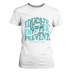 Sexual Assault Awareness Prevention T Shirt For Women Educate Empower Prevent Women's Right TS14 White Print Your Wear