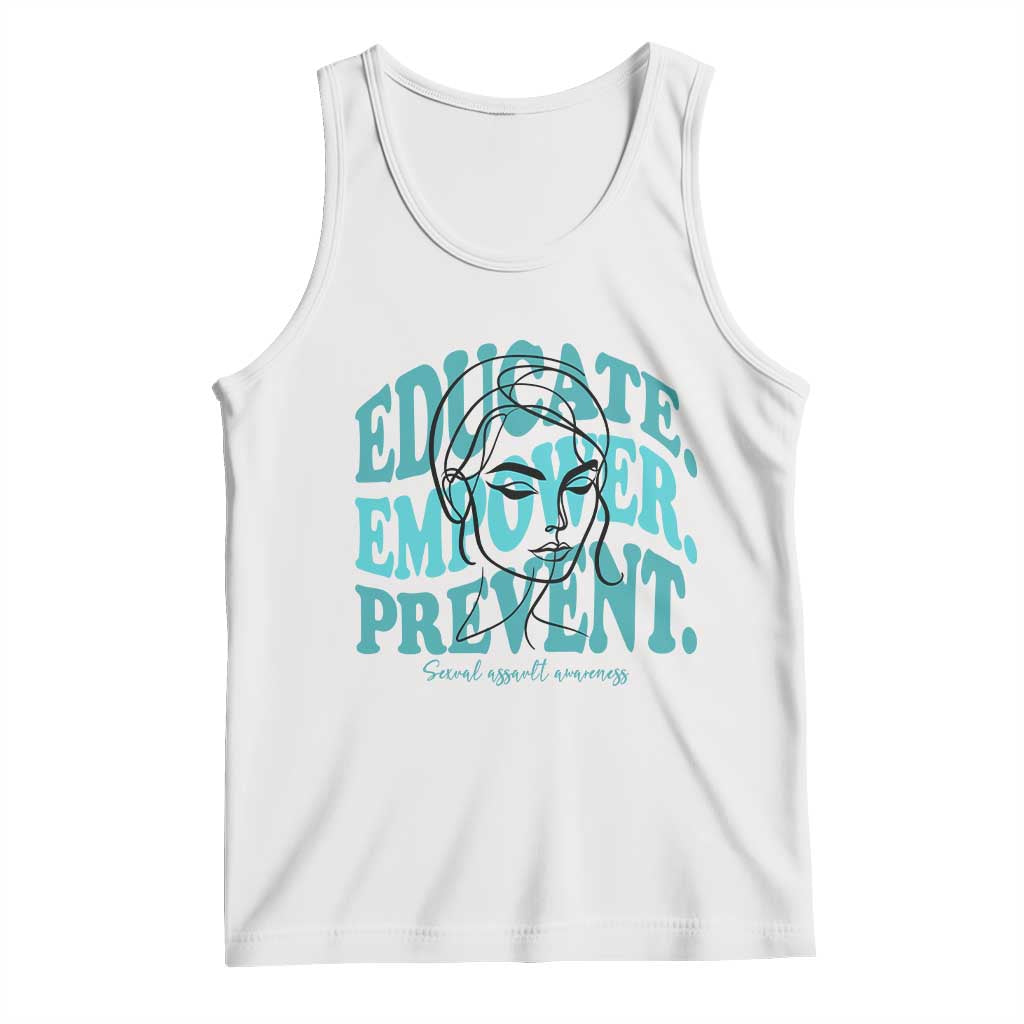 Sexual Assault Awareness Prevention Tank Top Educate Empower Prevent Women's Right TS14 White Print Your Wear