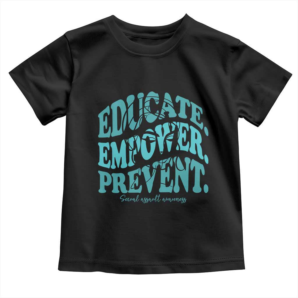 Sexual Assault Awareness Prevention Toddler T Shirt Educate Empower Prevent Women's Right TS14 Black Print Your Wear