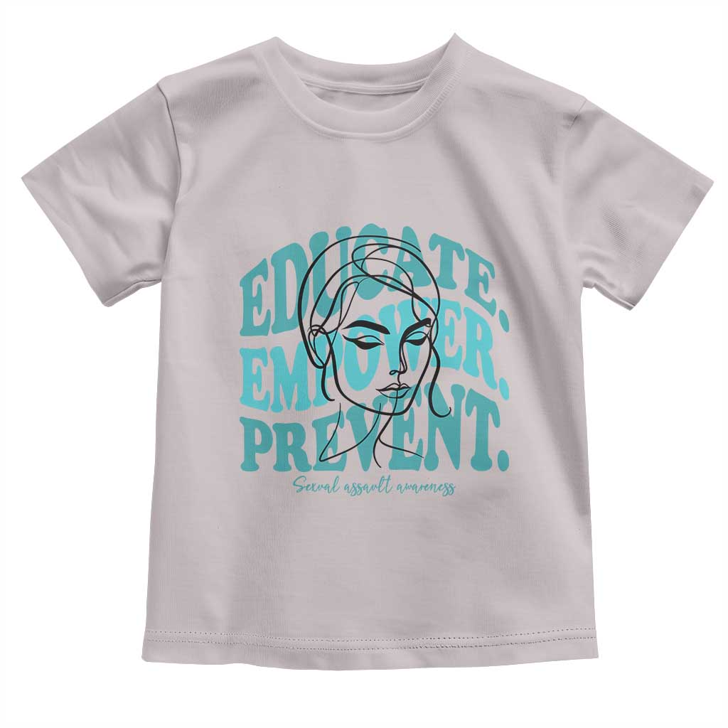 Sexual Assault Awareness Prevention Toddler T Shirt Educate Empower Prevent Women's Right TS14 Ice Gray Print Your Wear