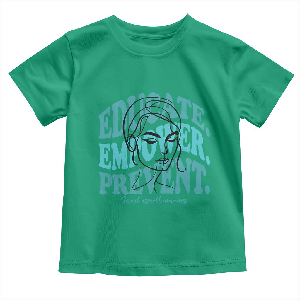 Sexual Assault Awareness Prevention Toddler T Shirt Educate Empower Prevent Women's Right TS14 Irish Green Print Your Wear