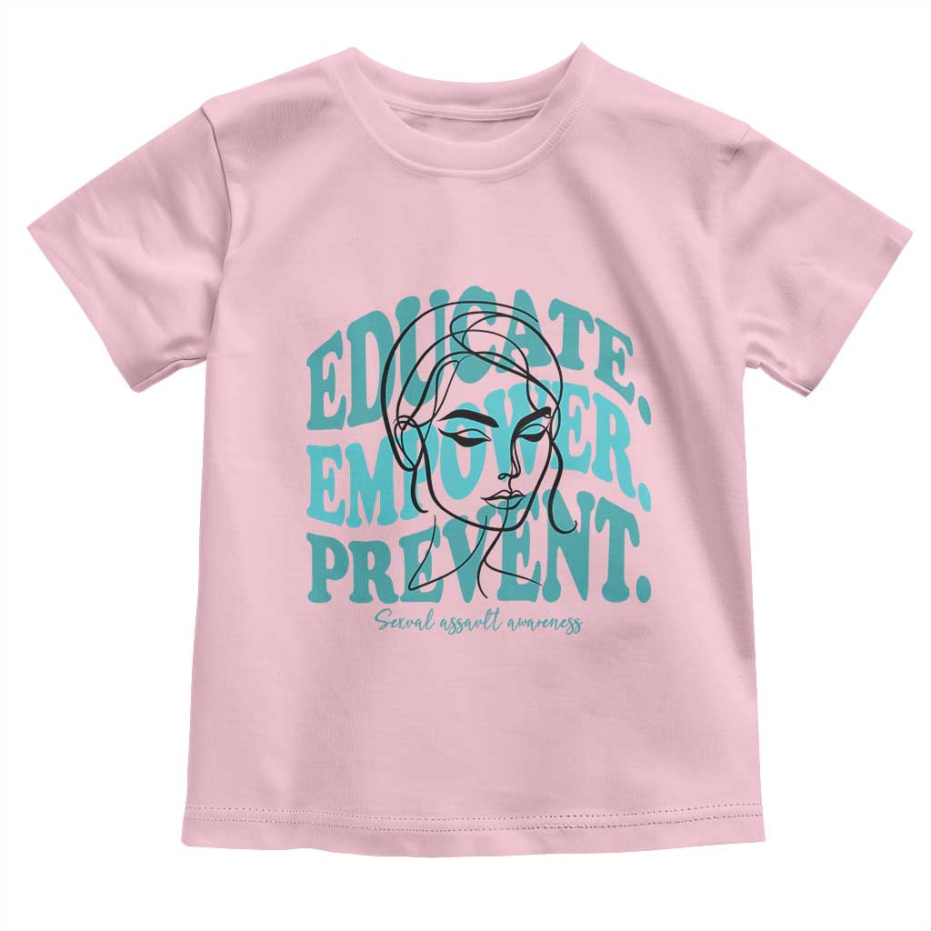 Sexual Assault Awareness Prevention Toddler T Shirt Educate Empower Prevent Women's Right TS14 Light Pink Print Your Wear