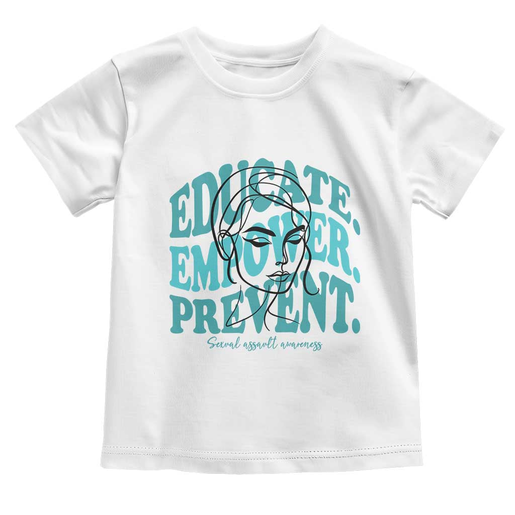 Sexual Assault Awareness Prevention Toddler T Shirt Educate Empower Prevent Women's Right TS14 White Print Your Wear