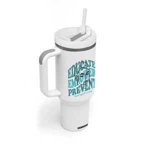 Sexual Assault Awareness Prevention Tumbler With Handle Educate Empower Prevent Women's Right TS14 Print Your Wear