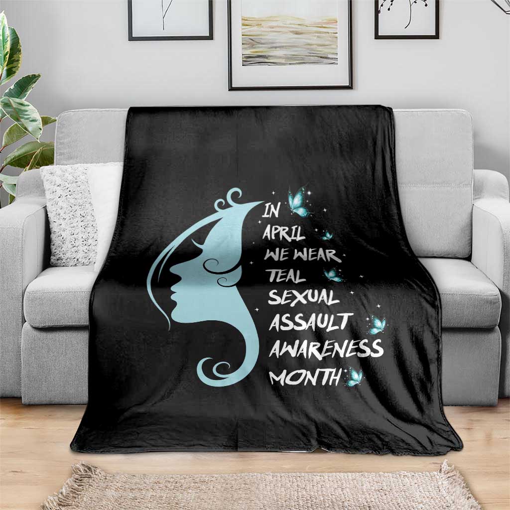 Sexual Assault Awareness Month Throw Blanket In April We Wear Teal Ribbon TS14 Print Your Wear
