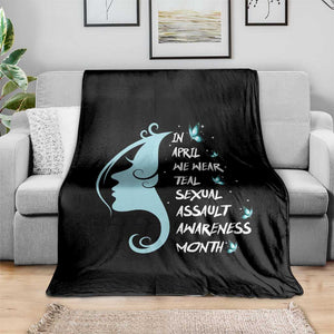 Sexual Assault Awareness Month Throw Blanket In April We Wear Teal Ribbon TS14 Print Your Wear