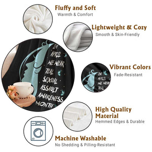 Sexual Assault Awareness Month Throw Blanket In April We Wear Teal Ribbon TS14 Print Your Wear