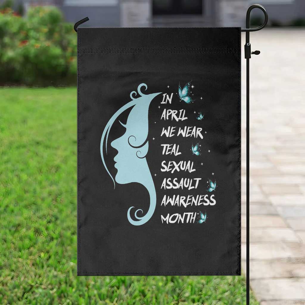 Sexual Assault Awareness Month Garden Flag In April We Wear Teal Ribbon TS14 Print Your Wear