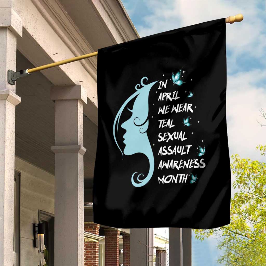 Sexual Assault Awareness Month Garden Flag In April We Wear Teal Ribbon TS14 Print Your Wear