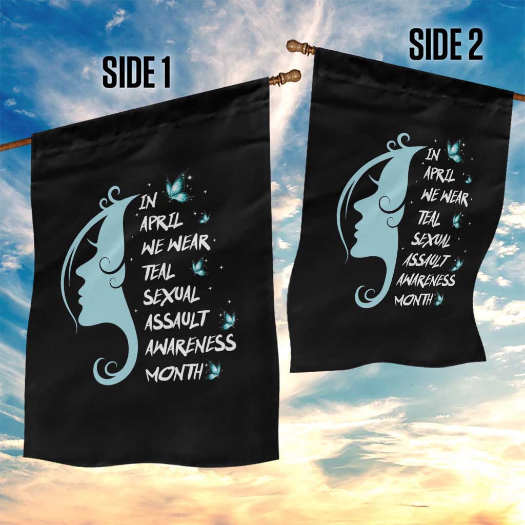 Sexual Assault Awareness Month Garden Flag In April We Wear Teal Ribbon TS14 Print Your Wear