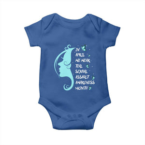 Sexual Assault Awareness Month Baby Onesie In April We Wear Teal Ribbon TS14 Royal Blue Print Your Wear