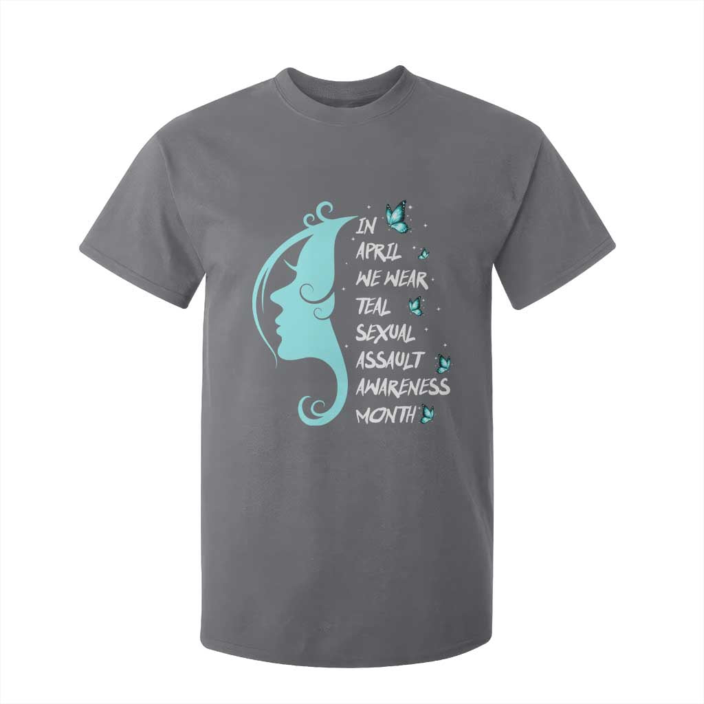 Sexual Assault Awareness Month T Shirt For Kid In April We Wear Teal Ribbon TS14 Charcoal Print Your Wear