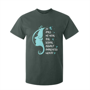 Sexual Assault Awareness Month T Shirt For Kid In April We Wear Teal Ribbon TS14 Dark Forest Green Print Your Wear