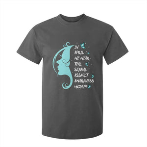 Sexual Assault Awareness Month T Shirt For Kid In April We Wear Teal Ribbon TS14 Dark Heather Print Your Wear