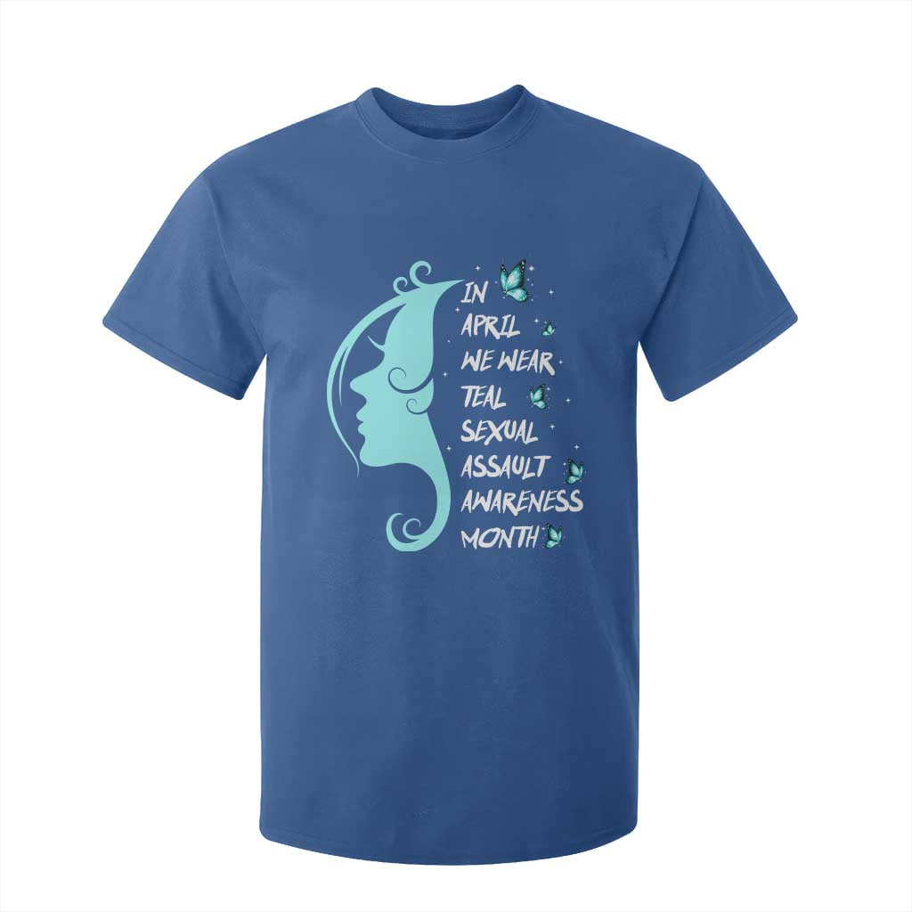 Sexual Assault Awareness Month T Shirt For Kid In April We Wear Teal Ribbon TS14 Royal Blue Print Your Wear