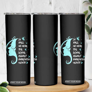 Sexual Assault Awareness Month Skinny Tumbler In April We Wear Teal Ribbon TS14 Print Your Wear