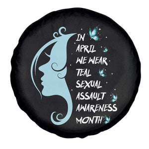Sexual Assault Awareness Month Spare Tire Cover In April We Wear Teal Ribbon TS14 Print Your Wear