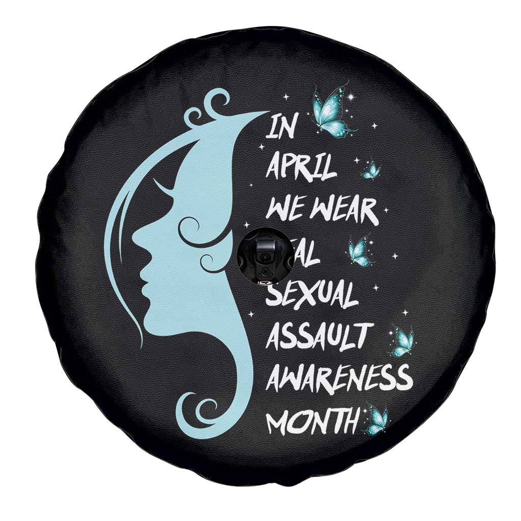 Sexual Assault Awareness Month Spare Tire Cover In April We Wear Teal Ribbon TS14 Print Your Wear