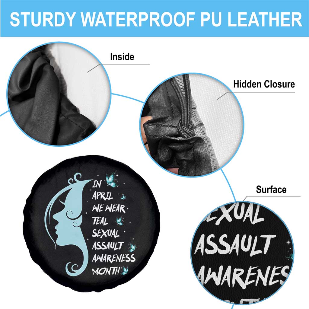 Sexual Assault Awareness Month Spare Tire Cover In April We Wear Teal Ribbon TS14 Print Your Wear