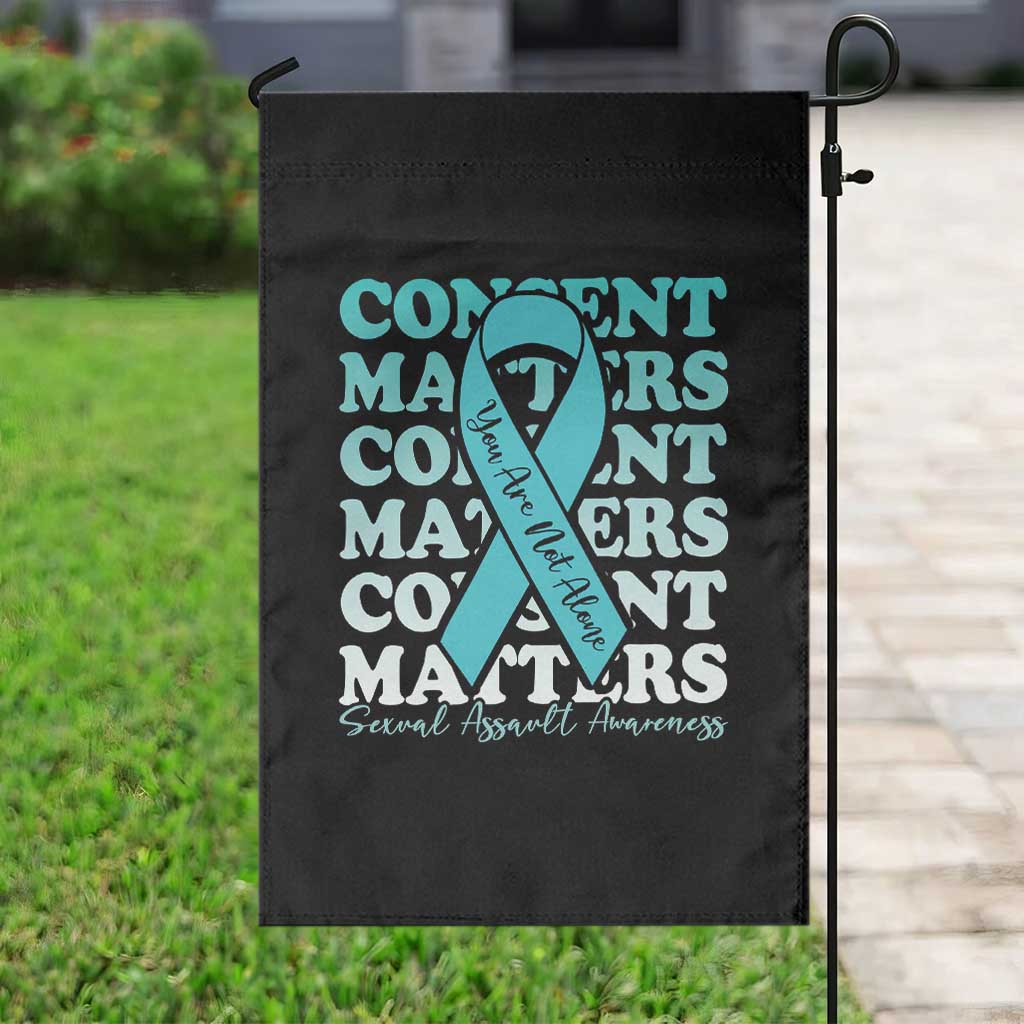 Sexual Assault Awareness Month Garden Flag Teal Ribbon Consent Matters You Are Not Alone TS14 Print Your Wear