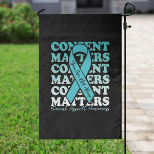 Sexual Assault Awareness Month Garden Flag Teal Ribbon Consent Matters You Are Not Alone TS14 Print Your Wear