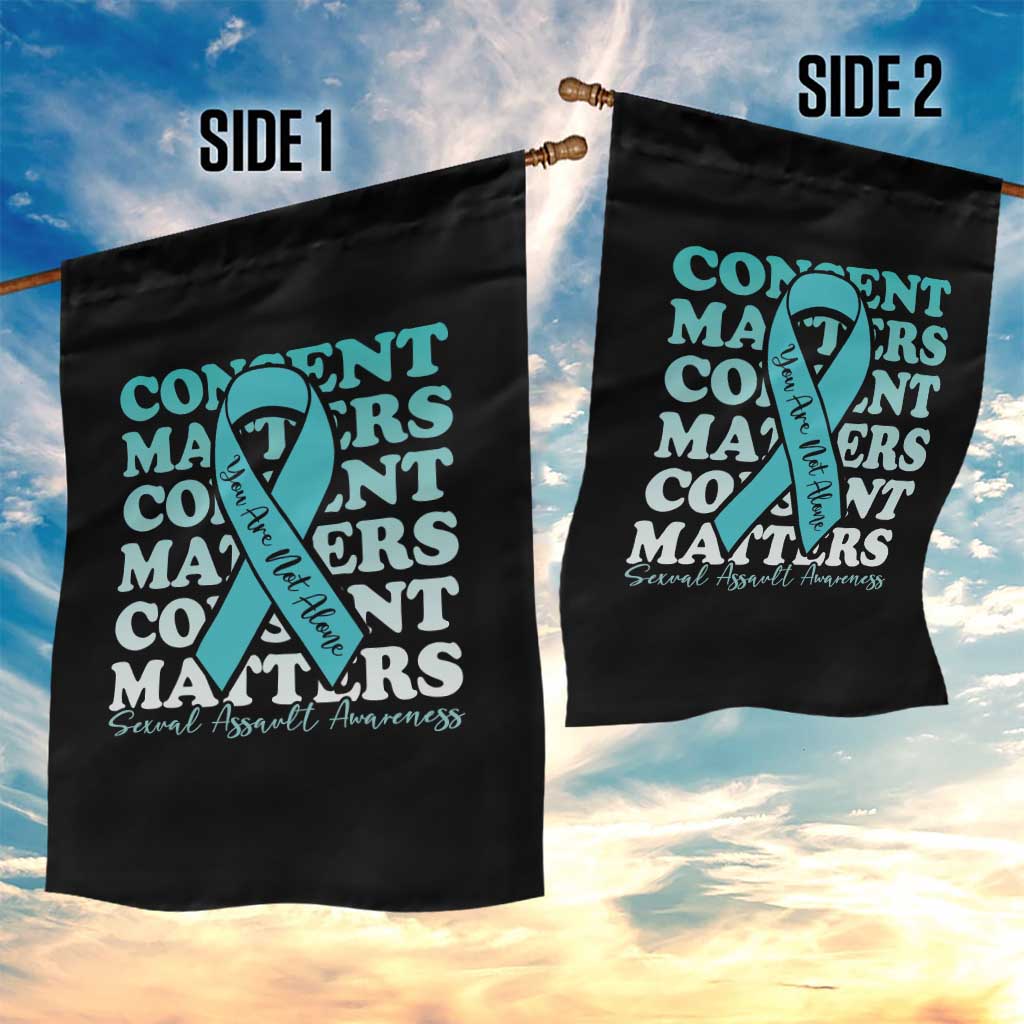 Sexual Assault Awareness Month Garden Flag Teal Ribbon Consent Matters You Are Not Alone TS14 Print Your Wear