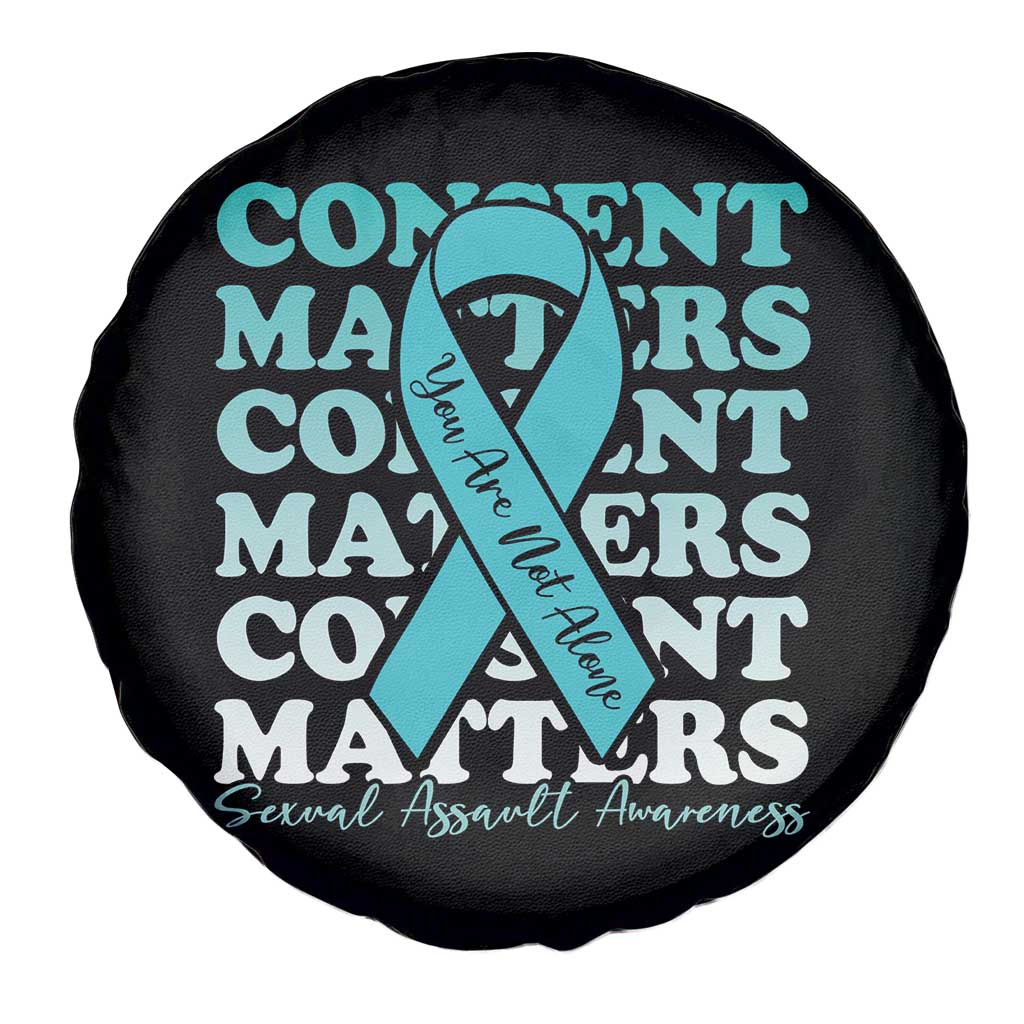Sexual Assault Awareness Month Spare Tire Cover Teal Ribbon Consent Matters You Are Not Alone TS14 Print Your Wear