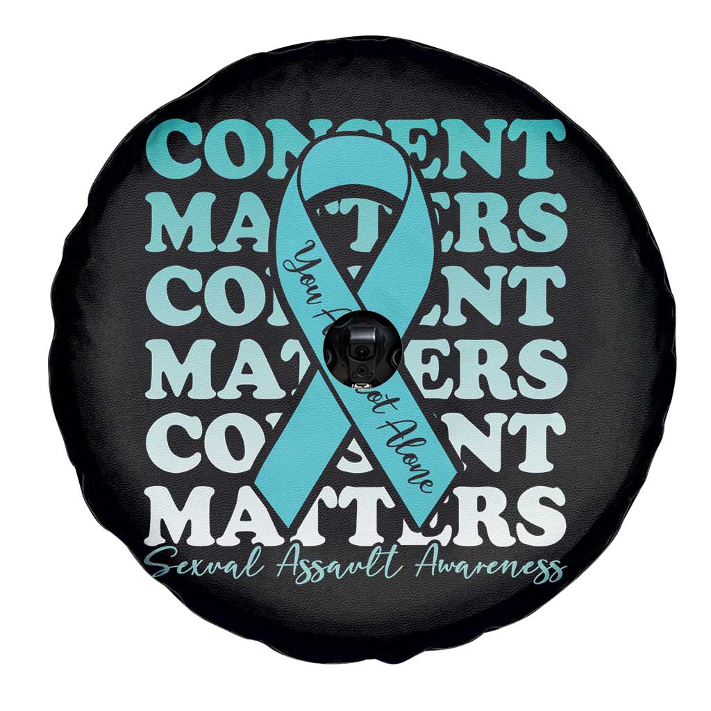 Sexual Assault Awareness Month Spare Tire Cover Teal Ribbon Consent Matters You Are Not Alone TS14 Print Your Wear