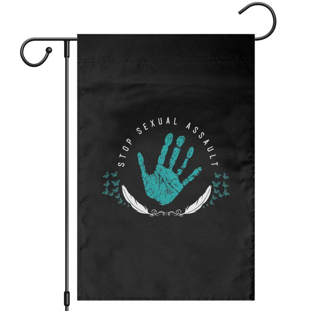 Stop Sexual Assault Awareness Survivor Garden Flag TS14 Black Print Your Wear