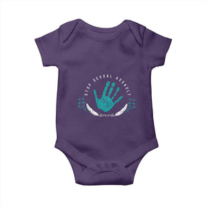 Stop Sexual Assault Awareness Survivor Baby Onesie TS14 Purple Print Your Wear