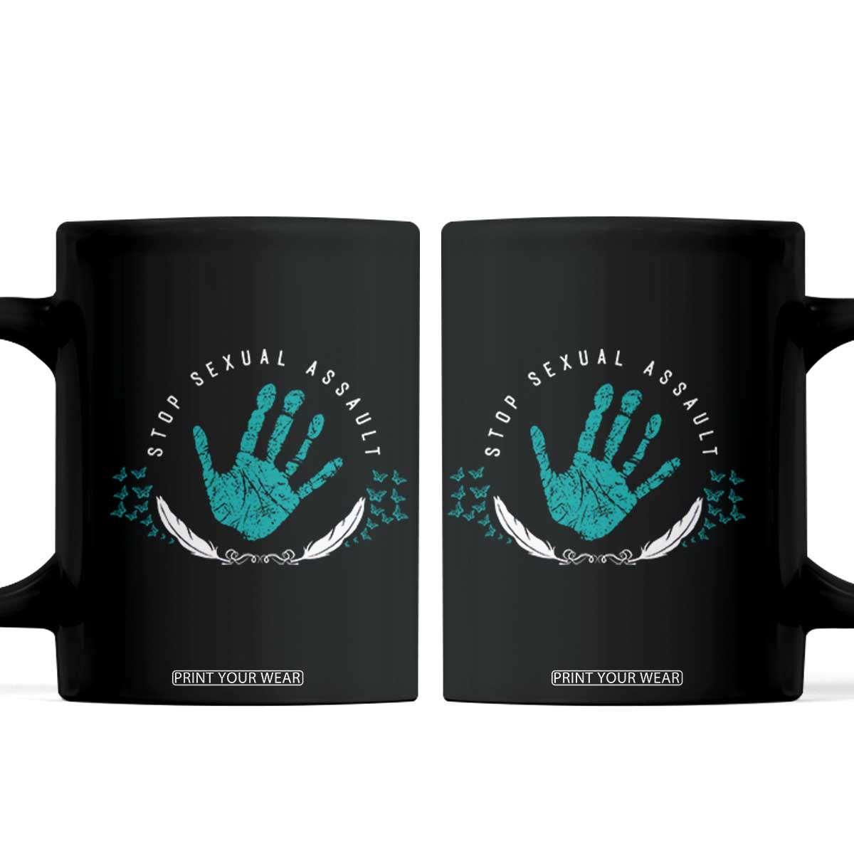 Stop Sexual Assault Awareness Survivor Coffee Mug TS14 Black Print Your Wear