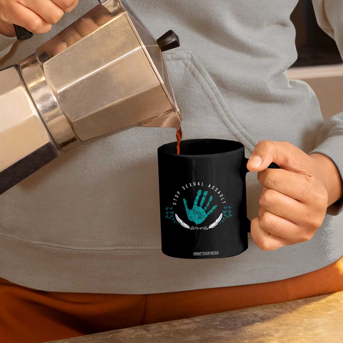 Stop Sexual Assault Awareness Survivor Coffee Mug TS14 Print Your Wear