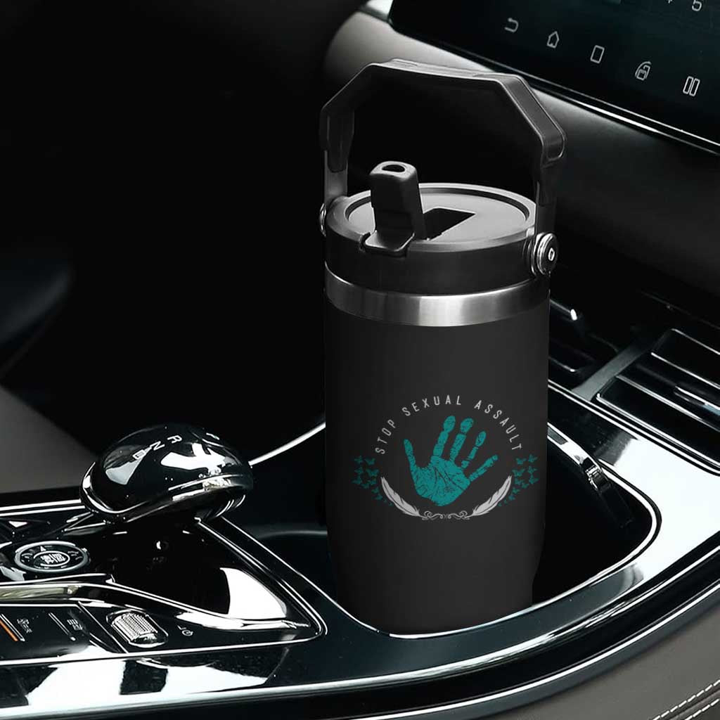 Stop Sexual Assault Awareness Survivor Flip Straw Tumbler TS14 Print Your Wear