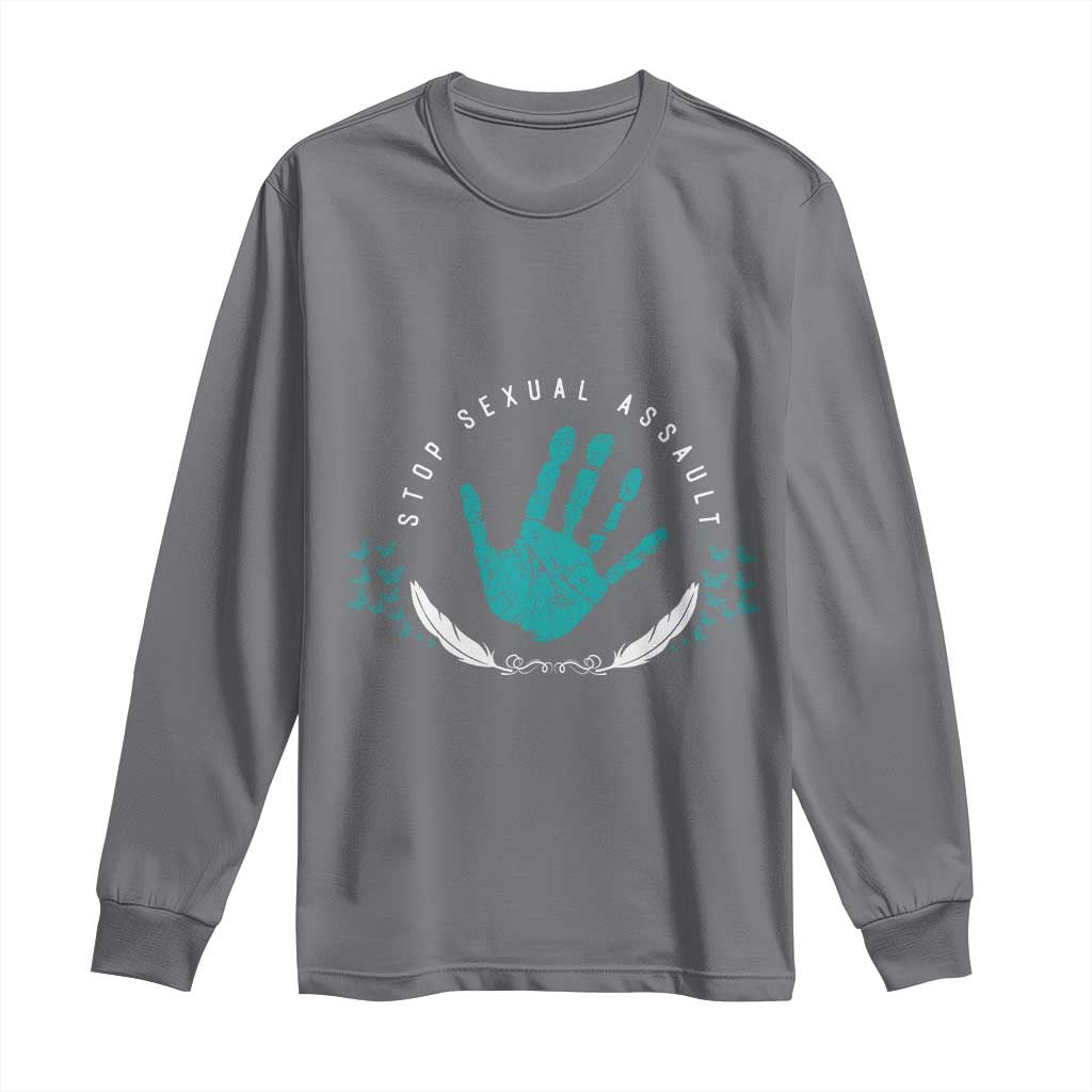 Stop Sexual Assault Awareness Survivor Long Sleeve Shirt TS14 Charcoal Print Your Wear