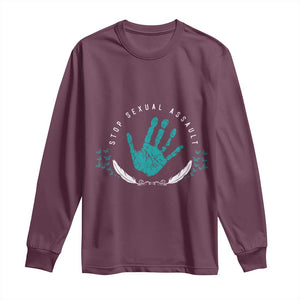 Stop Sexual Assault Awareness Survivor Long Sleeve Shirt TS14 Maroon Print Your Wear