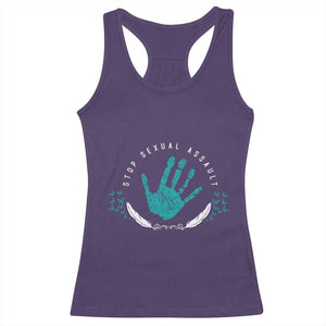 Stop Sexual Assault Awareness Survivor Racerback Tank Top TS14 Purple Print Your Wear