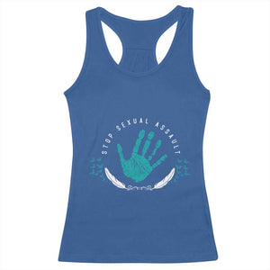Stop Sexual Assault Awareness Survivor Racerback Tank Top TS14 Royal Blue Print Your Wear