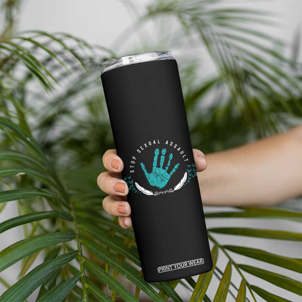 Stop Sexual Assault Awareness Survivor Skinny Tumbler TS14 Print Your Wear